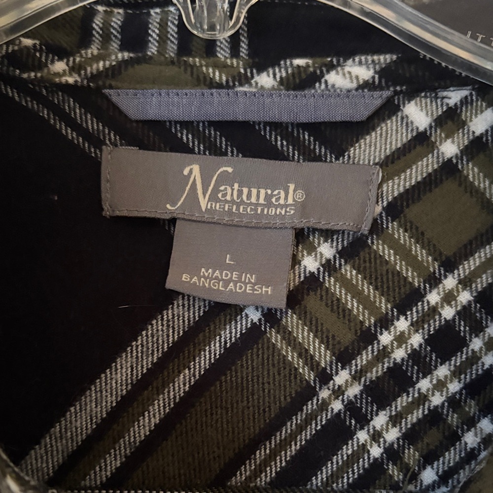 Natural Reflections Black and White Plaid Button Down Shirt - Picture 2 of 3